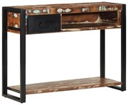 Mesa consola multicor 100x35x75 cm madeira maciça recuperada