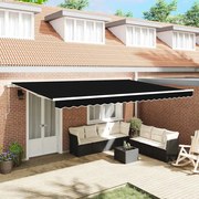 Toldo Retrátil Manual vidaXL Preto 500x300 cm