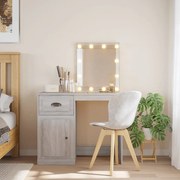 vidaXL Toucador com luzes LED 90x42x132,5 cm cinzento sonoma
