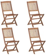vidaXL Cadeiras de jardim dobráveis 4 pcs madeira de acácia maciça
