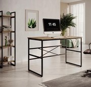 Secretária Faro – 120x60x75 cm – Pinho Atlântico e Aço Preto – Estilo