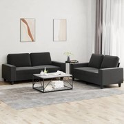 2 pcs conjunto de sofás tecido preto