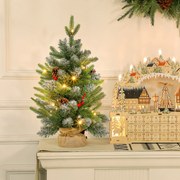 Árvore de Natal 60 cm Árvore de Natal Artificial de Mesa com 20 Luzes