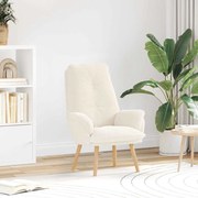 vidaXL Cadeira Relaxante Creme em Tecido com aspecto de Lã