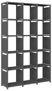 vidaXL Unidade de prateleiras 15 cubos 103x30x175,5 cm tecido cinzento