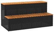 vidaXL Degrau p/ hidromassagem 100x50x50,5 cm PE e acácia maciça preto