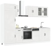 vidaXL 8 peças armário de cozinha conjunto Kalmar branco brilhante