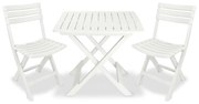 Conjunto bistrô para jardim 3 pcs plástico branco