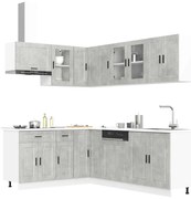 vidaXL 11 peças armário de cozinha conjunto Porto cinzento cimento