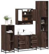 vidaXL 4 pcs conj. móveis WC derivados madeira cor carvalho castanho