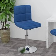 vidaXL Banco de bar giratório tecido azul