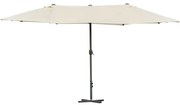Outsunny Chapéu de Sol Duplo 4,55x2,65x2,38 m Chapéu de Sol de Jardim com Manivela Manual com Proteção Solar UV Creme