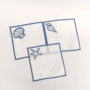 Guardanapo de Cocktail Bordado Sea Life Linho JOL