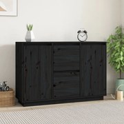 vidaXL Aparador 111x34x75 cm madeira de pinho maciça preto