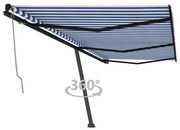 Toldo automático independente 600x350 cm azul e branco