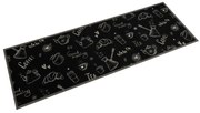 vidaXL Tapete de cozinha lavável 60x180 cm veludo padrão morning preto