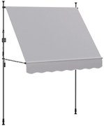 Outsunny Toldo Manual Retráctil 2x1,2 m Toldo Exterior Enrolável Altura Ajustável com Manivela 210-310 cm Proteção UV30+ Cinzento | Aosom Portugal