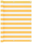vidaXL Tela de varanda 120x500 cm tecido Oxford branco e amarelo