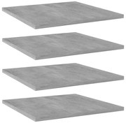 Prateleiras para estante 4 pcs 40x40x1,5cm contraplacado cinza