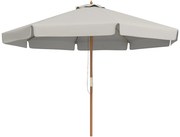 Outsunny Chapéu de Sol de Jardim Ø325x250 cm Chapéu de Sol de Madeira com Sistema de Polea Teto com Ventilação  Cinzento Claro