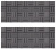 vidaXL Ladrilhos de terraço 20 pcs 30x30 cm acácia maciça cinzento