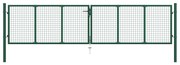 vidaXL Portão de jardim em rede 390x100 cm aço verde