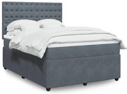 vidaXL Cama com molas/colchão 160x200 cm veludo cinzento-escuro