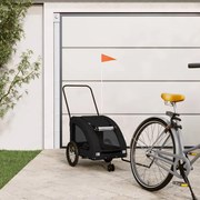 vidaXL Reboque bicicleta p/ animais tecido oxford/ferro preto