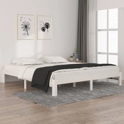 Estrutura de cama super king 180x200 cm madeira maciça branco