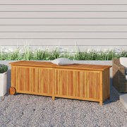 vidaXL Caixa de arrumação p/ jardim c/ rodas 150x50x58cm acácia maciça