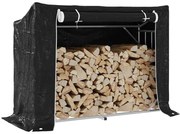 vidaXL Rack de lenha tampa de chuva 151x60,5x110,5 cm aço galvanizado
