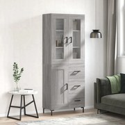 vidaXL Armário alto 69,5x34x180 cm derivados de madeira sonoma cinza