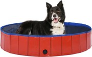 vidaXL Piscina para cães dobrável 160x30 cm PVC vermelho