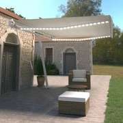 Toldo automático com LED e sensor de vento 500x350 cm cor creme