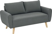 HOMCOM Sofá de 2 lugares, sofá de tecido, 2 almofadas de encosto, revestimento em veludo cotelê, 145 x 75 x 78 cm, Antracite | Aosom Portugal