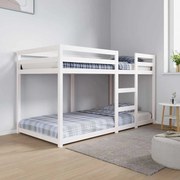 vidaXL Beliche 90x190 cm madeira de pinho maciça branco