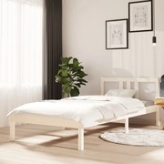 Estrutura de cama 90x200 cm madeira maciça branco