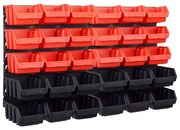 32 pcs kit caixas arrumação com painéis parede vermelho e preto