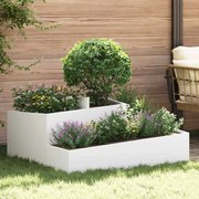 vidaXL Vaso de Jardim Branco 100x100x50 cm de Aço