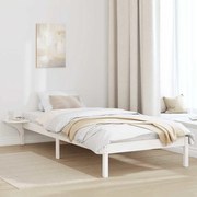 vidaXL Estrutura da Cama Branco 90 x 200 cm Madeira de Pinheiro Sólida
