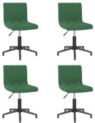 Cadeiras de jantar giratórias 4 pcs veludo verde-escuro