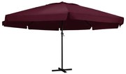 vidaXL Guarda-sol de jardim com poste de alumínio 600 cm bordô