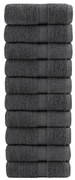 vidaXL Toalhas de rosto premium SOLUND 10 unidades Antracite 30x30 cm 600 g/m²
