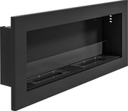 HOMCOM Lareira de Bioetanol 10.000 Btu com Tanque de 0,8L Tempo de Combustão 3H para Interiores 25-30 m² 90x15x40 cm Preto | Aosom Portugal