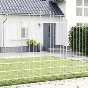 vidaXL Cerca de Jardim com topo curvado, branca, 3,4x2m em aço