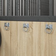 vidaXL Anéis de engate com placas 3 pcs aço prateado