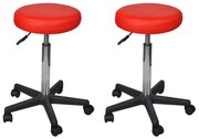 Bancos de escritório 2 pcs 35,5x98 cm couro artificial vermelho