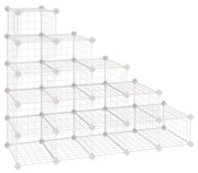 Sapateira modular SONGMICS com 15 cubos, prateleira faça você mesmo com painéis de malha de metal, guarda-roupa, corredor, quarto, inclui martelo de borracha, branco, LPI44WS