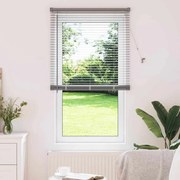 vidaXL Persiana de Janela com cortinas Manual Prata 80 x 130 cm Alumínio