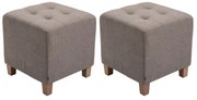 Conjunto de 2 bancos Pharao 46 x 45 x 45 cm Castanho acinzentado